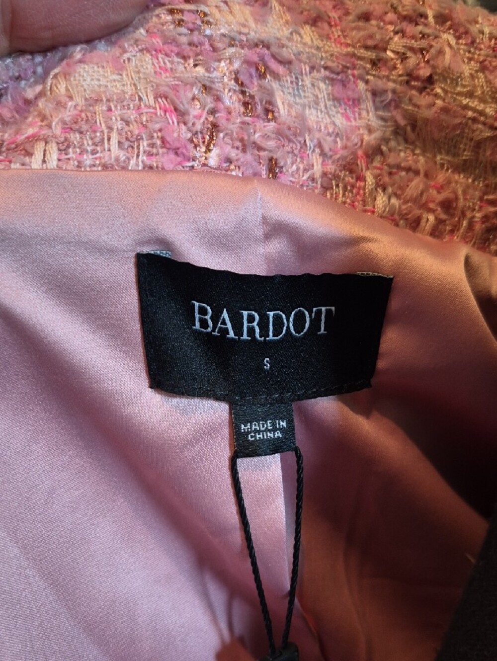 Bardot Pink Tweed Double-Breasted Blazer And Skirt - Picture 2 of 13